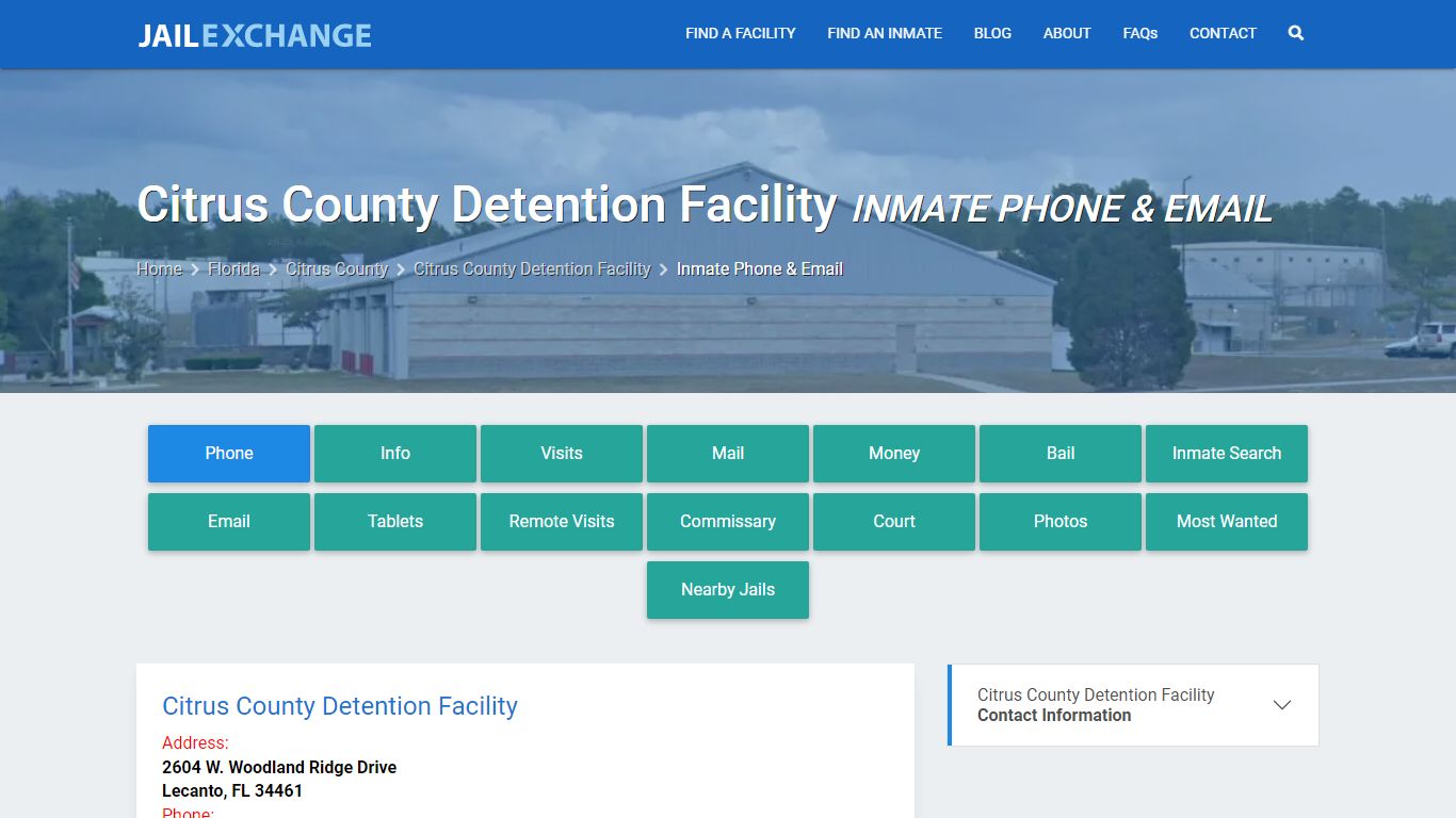 Inmate Phone - Citrus County Detention Facility, FL - Jail Exchange